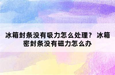 冰箱封条没有吸力怎么处理？ 冰箱密封条没有磁力怎么办